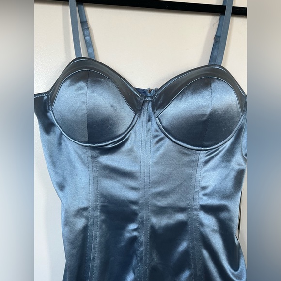 City Lux Satin Blue Bodycon Dress - Picture 3 of 17